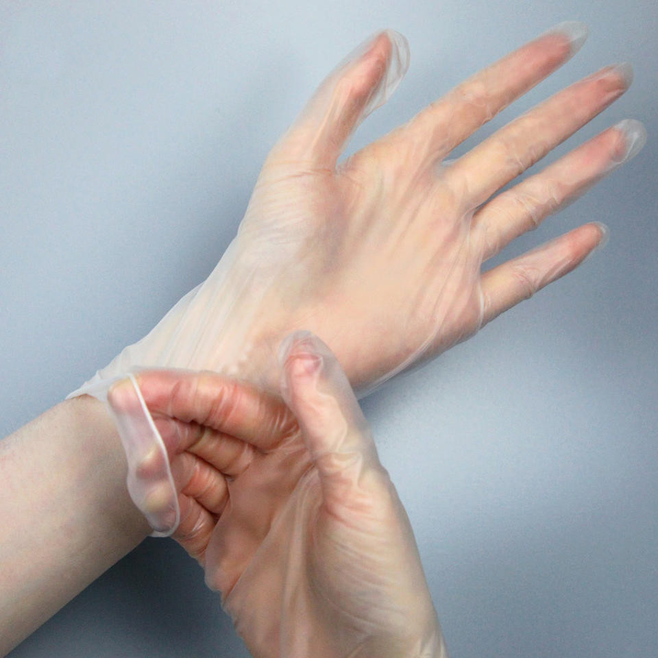 Clear Powder Free Vinyl Disposable Plastic Gloves Smooth Touch